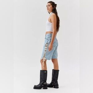 Urban Renewal Remade Levi's® Lace Up Denim Jort | Size Medium